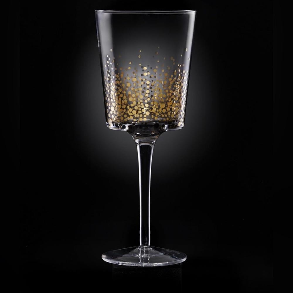 Fitz & Floyd Gold Luster White Wine Glasses Set of 4